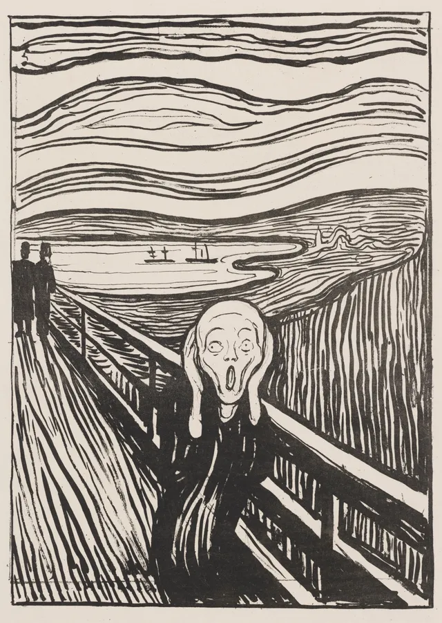 Çığlık - Siyah Beyaz - Munch metal tablo
