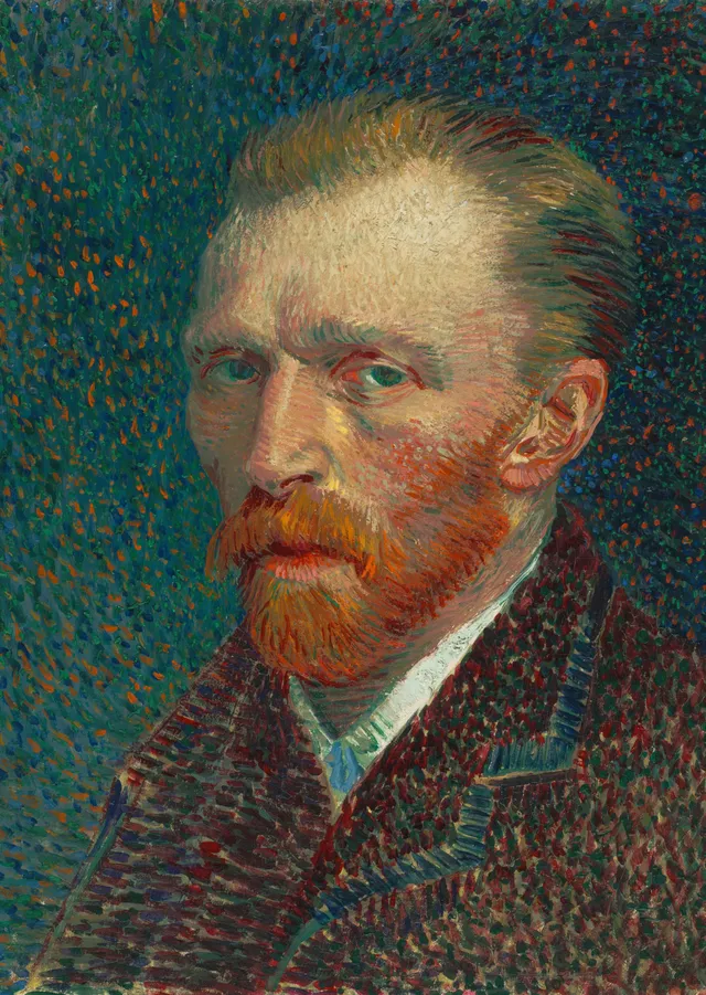 Lacivert Fonlu Van Gogh Otoportresi metal tablo