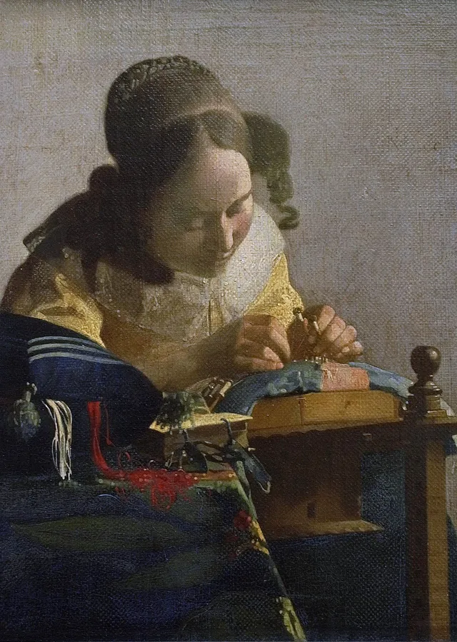 Dantel Ören Kadın - Vermeer metal tablo