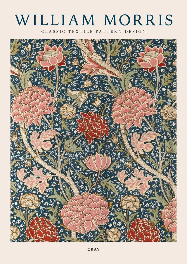Cray Deseni (William Morris) metal tablo