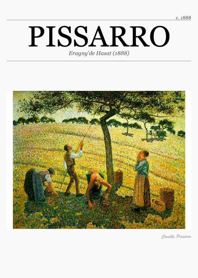 Eragny'de Hasat (1888) metal tablo