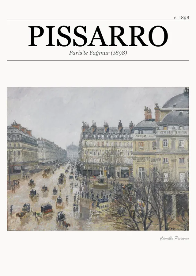 Paris'te Yağmur (1898) metal tablo