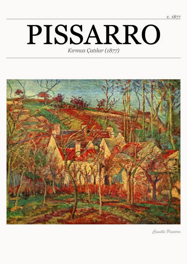 Kırmızı Çatılar (1877) metal tablo
