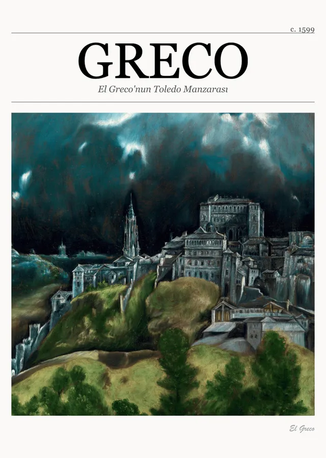 El Greco'nun Toledo Manzarası metal tablo