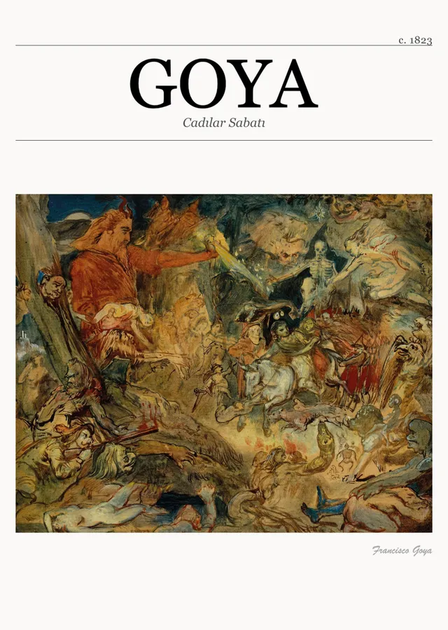 Cadılar Sabatı - Goya metal tablo