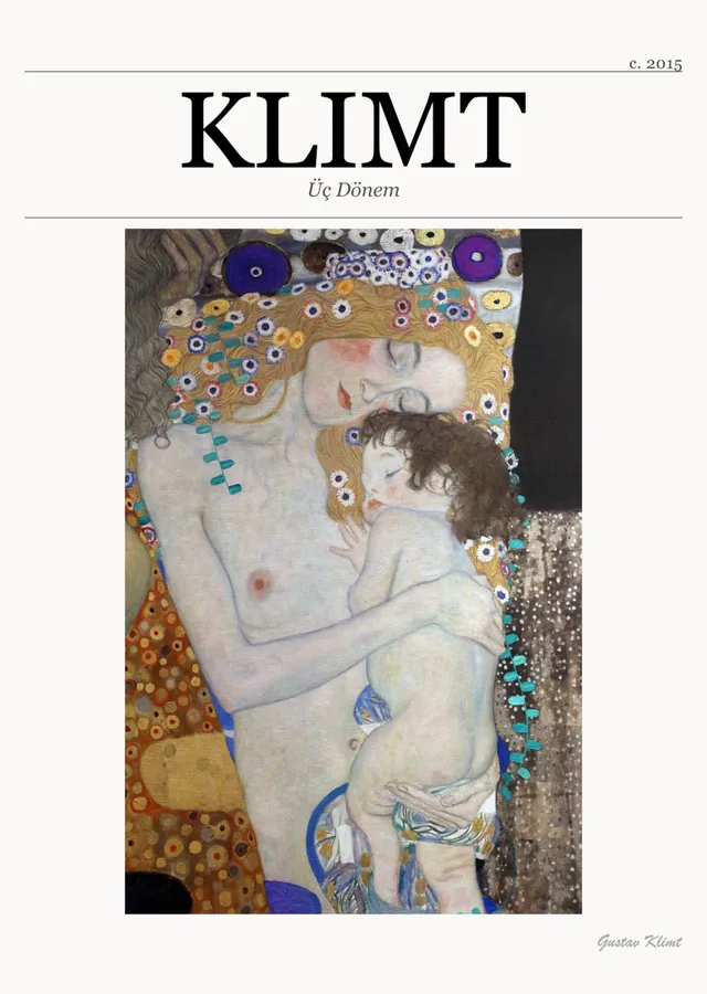 Gustav Klimt - Üç Dönem metal tablo