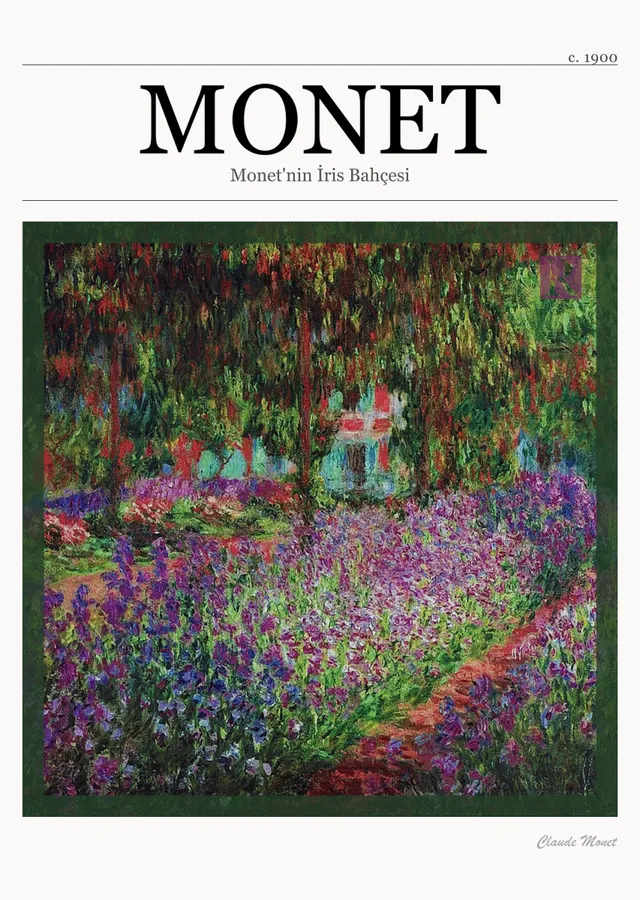 Monet'nin İris Bahçesi metal tablo