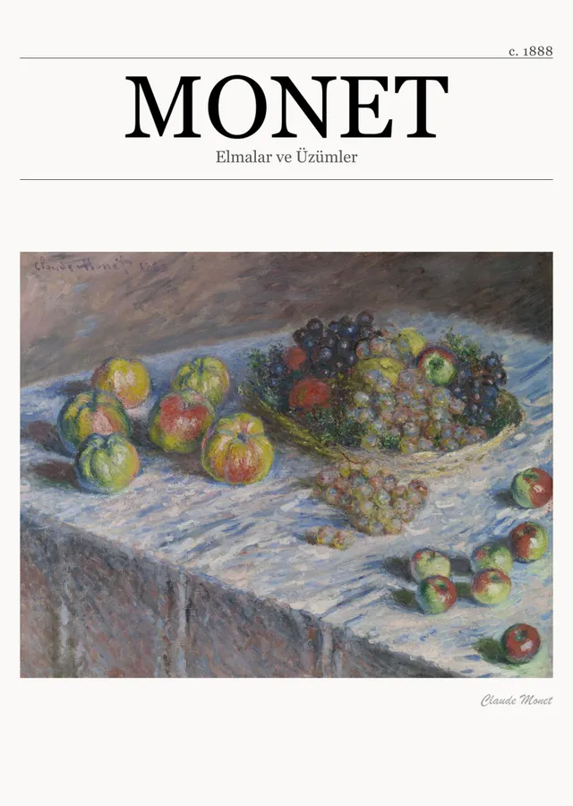 Elmalar ve Üzümler - Monet metal tablo