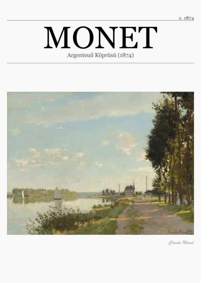 Argenteuil'de Gezinti Yolu - Monet metal tablo