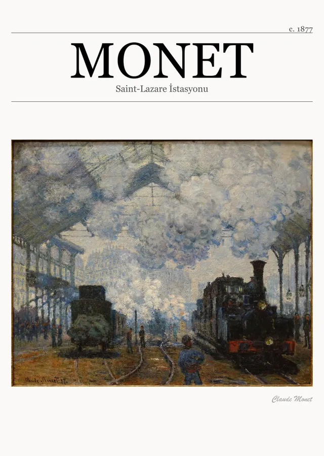 Saint-Lazare İstasyonu - Monet metal tablo