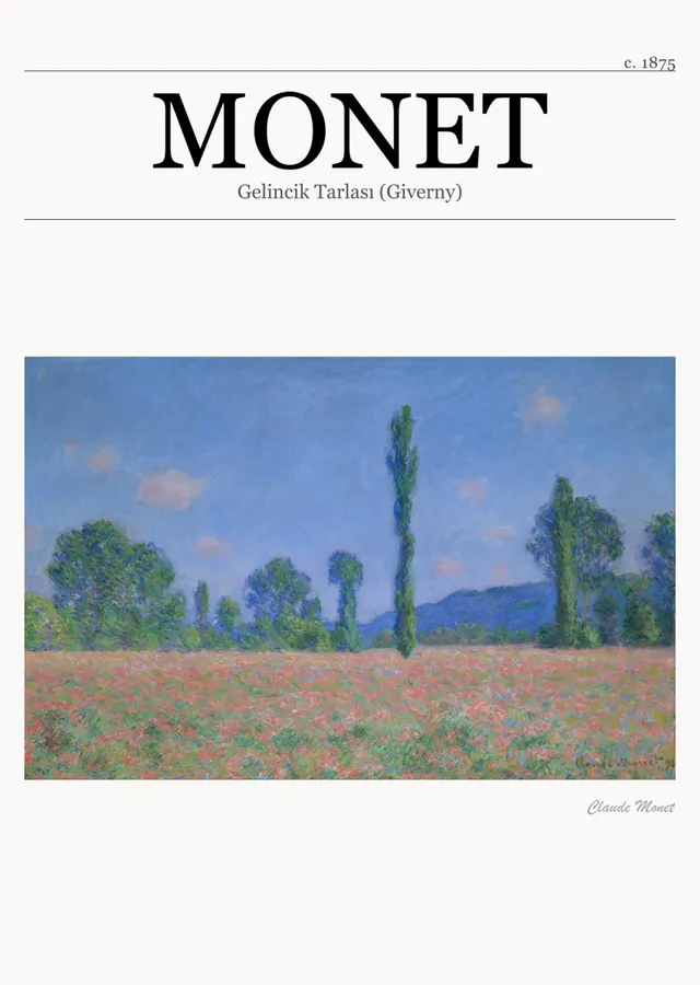 Gelincik Tarlası (Giverny) - Monet metal tablo