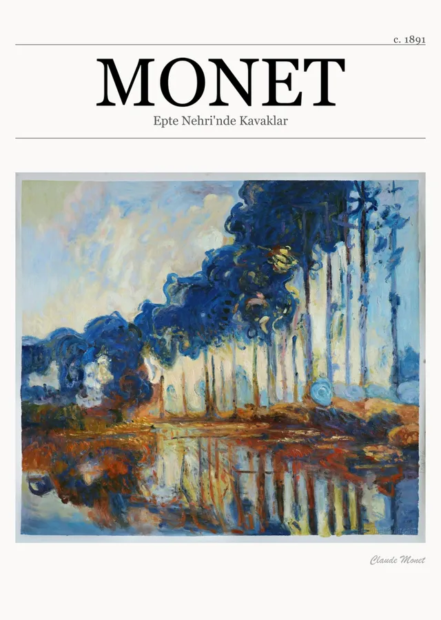 Epte Nehri'nde Kavaklar - Monet metal tablo