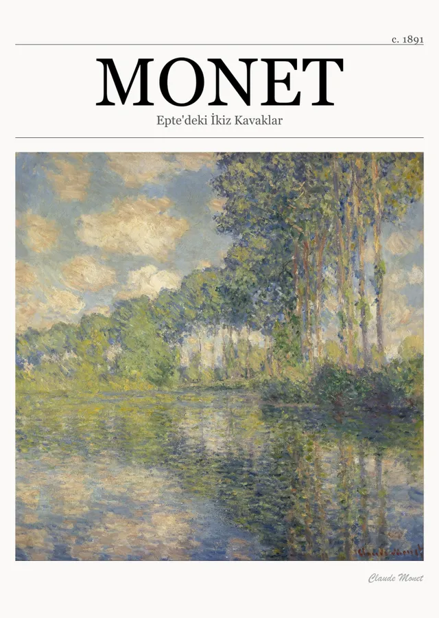 Epte'deki İkiz Kavaklar - Monet metal tablo