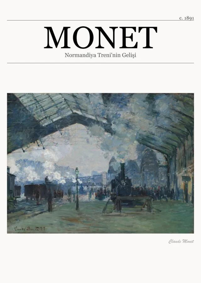 Normandiya Treni'nin Gelişi - Monet metal tablo