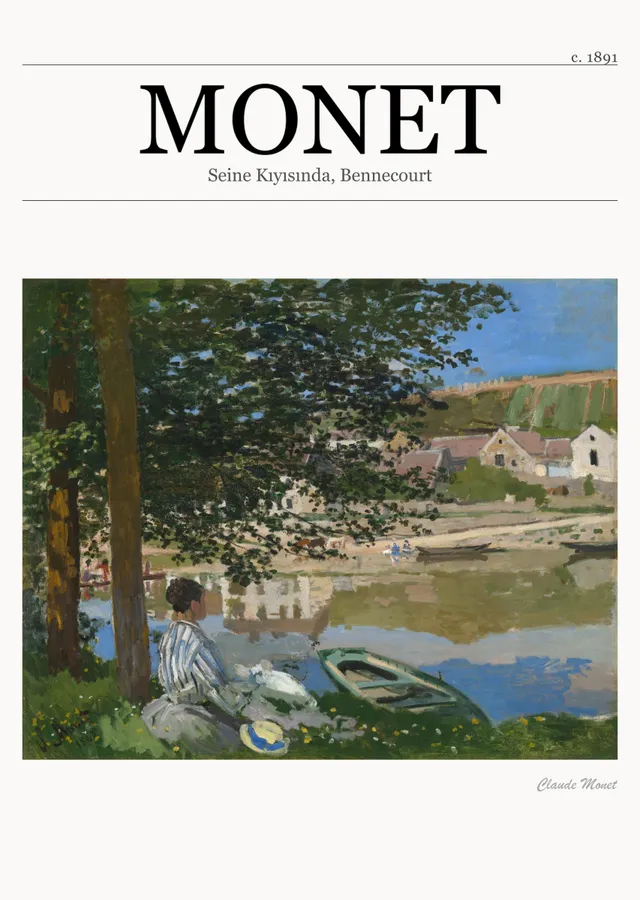 Seine Kıyısında, Bennecourt - Monet metal tablo