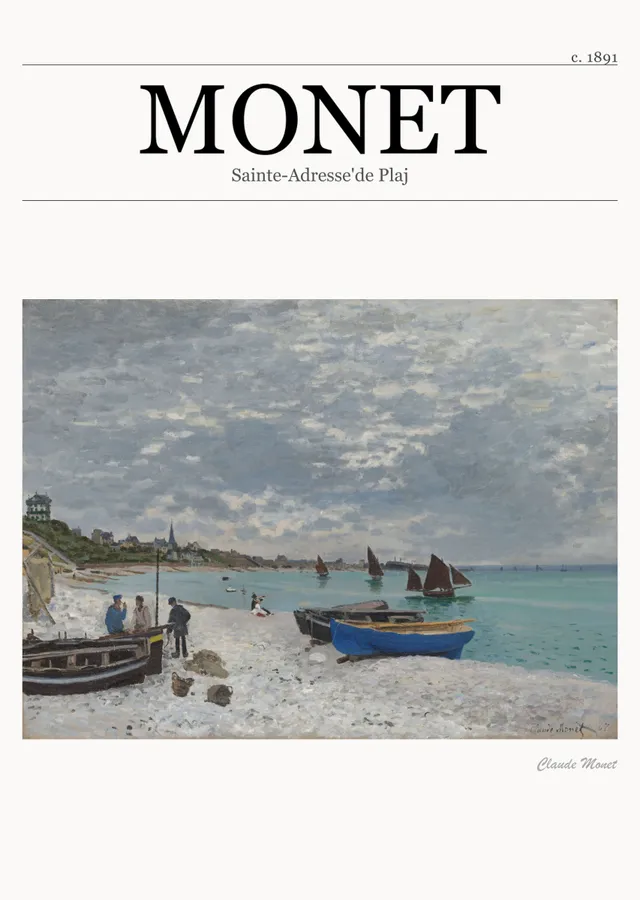 Sainte-Adresse'de Plaj - Monet metal tablo