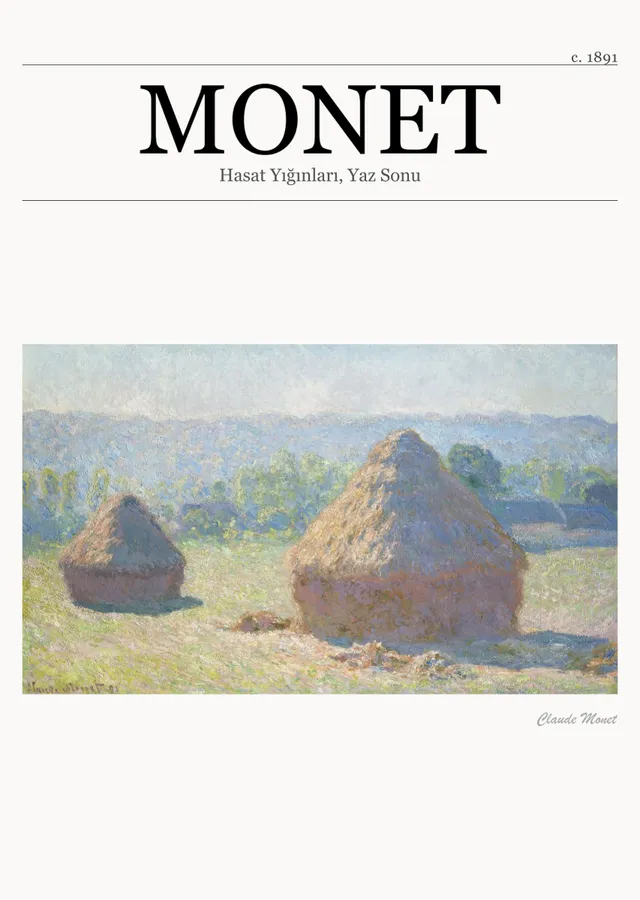 Hasat Yığınları, Yaz Sonu - Monet metal tablo