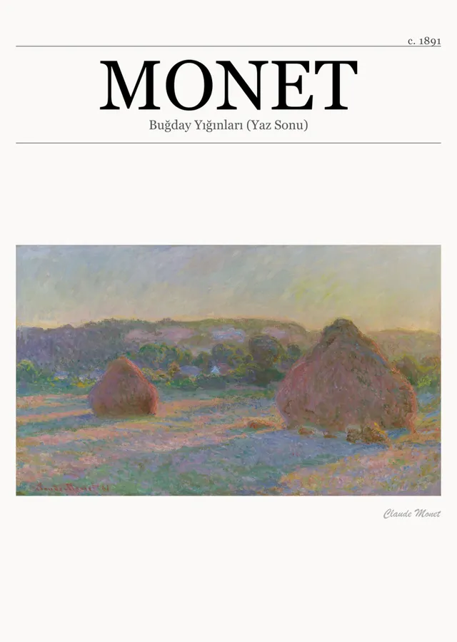 Buğday Yığınları (Yaz Sonu) - Monet metal tablo
