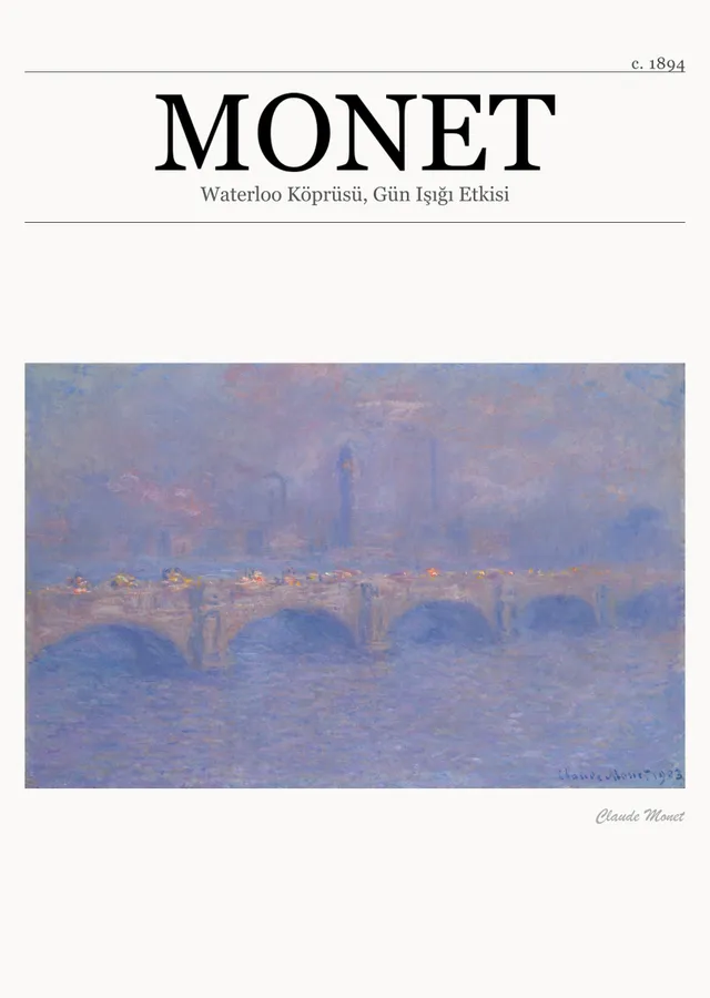 Waterloo Köprüsü, Gün Işığı Etkisi - Monet metal tablo