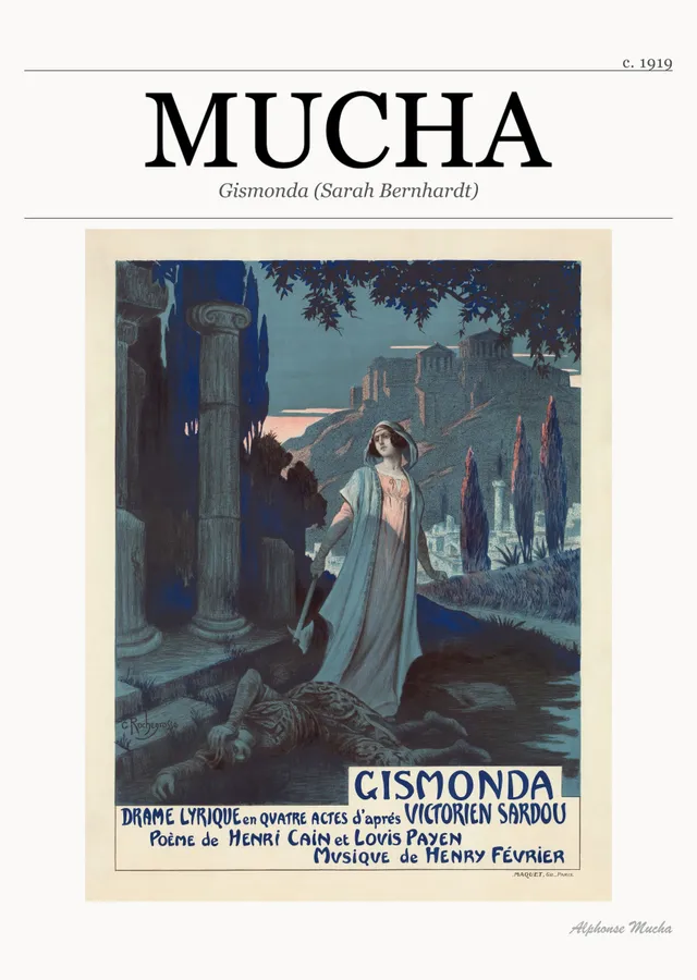 Gismonda (Sarah Bernhardt) - Mucha metal tablo