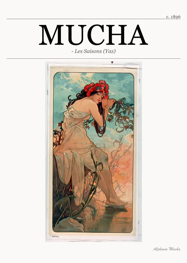 Mevsimler - Yaz - Mucha metal tablo
