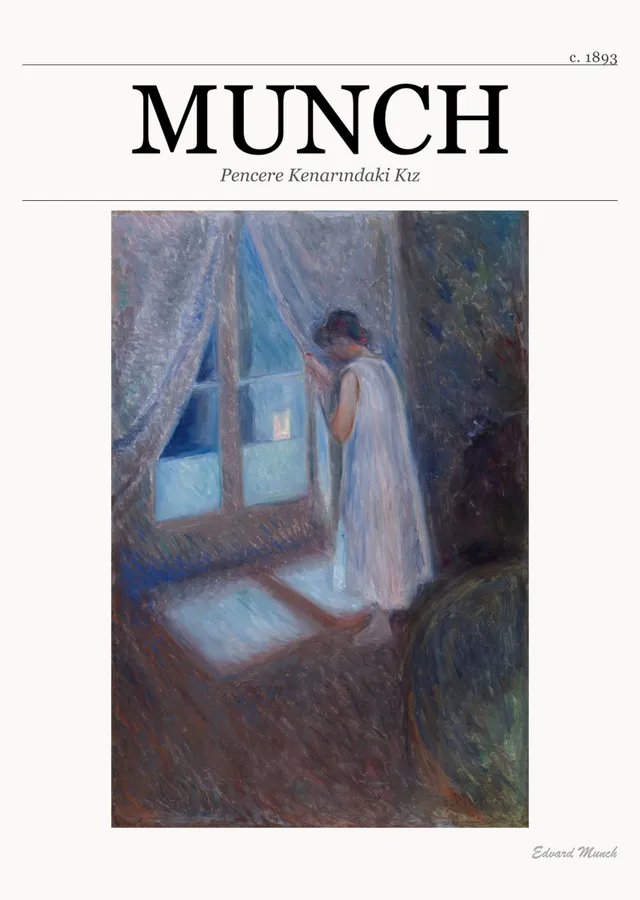 Pencere Kenarındaki Kız - Munch metal tablo
