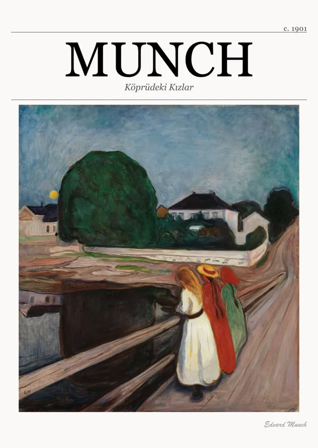 Köprüdeki Kızlar - Munch metal tablo