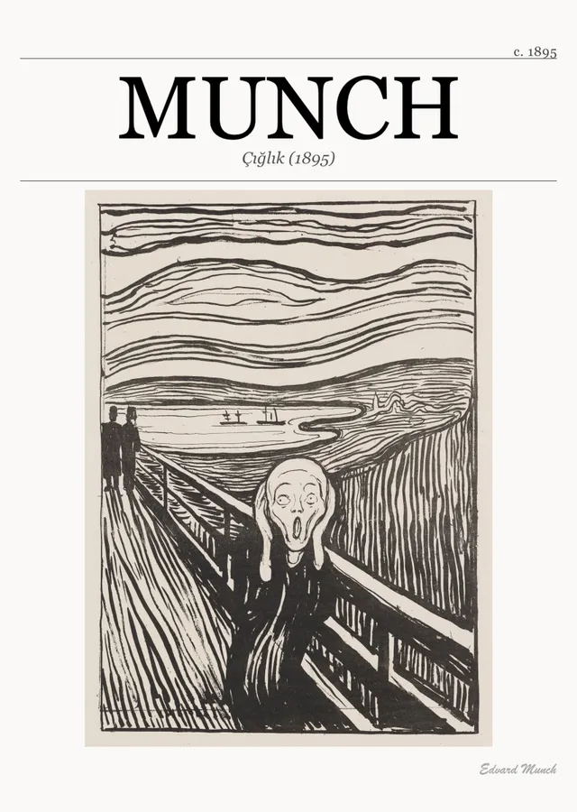 Çığlık (1895) - Munch metal tablo