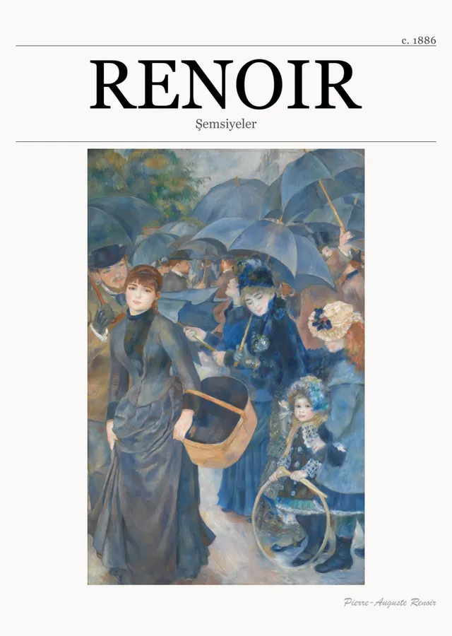 Şemsiyeler - Renoir metal tablo