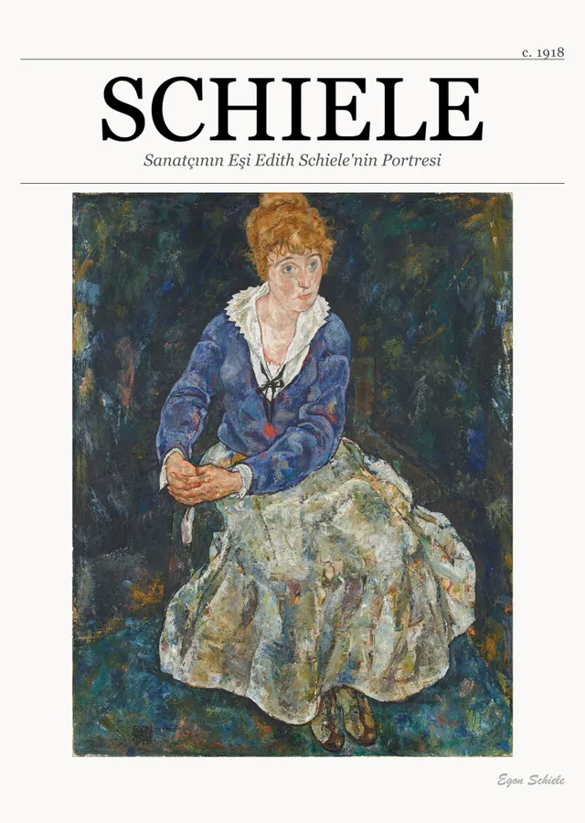 Sanatçının Eşi Edith Schiele'nin Portresi metal tablo