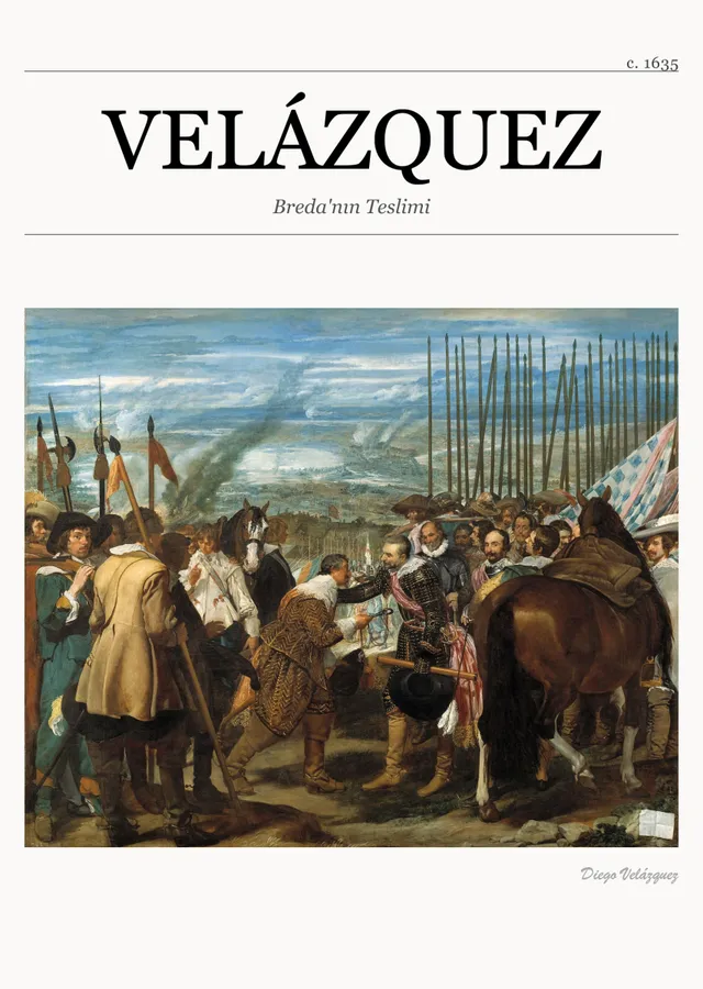 Breda'nın Teslimi - Velázquez metal tablo