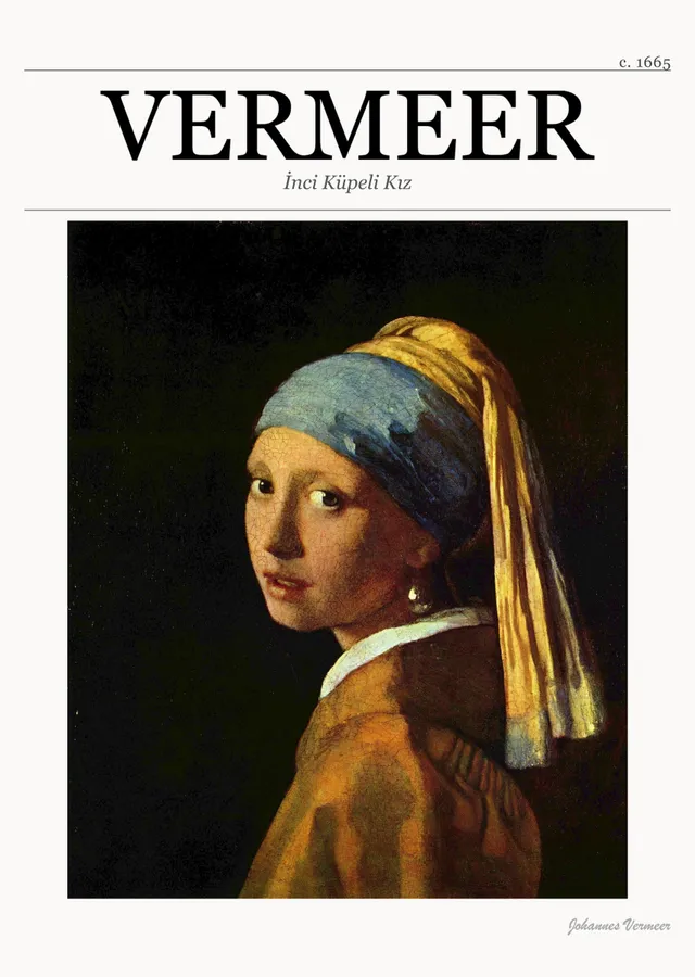 İnci Küpeli Kız - Johannes Vermeer metal tablo
