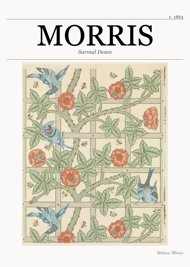 Sarmal Desen (William Morris) metal tablo