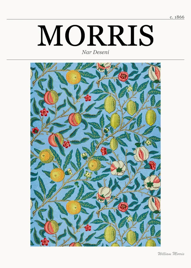 Nar Deseni (William Morris) metal tablo