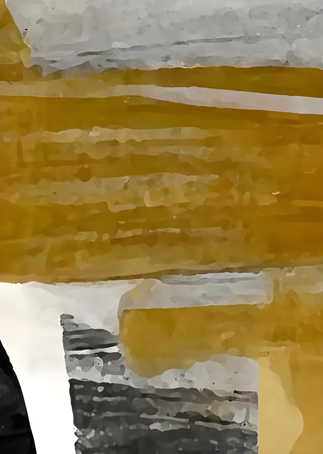 Sarı ve Gri Tonlarda Soyut Sanat metal tablo