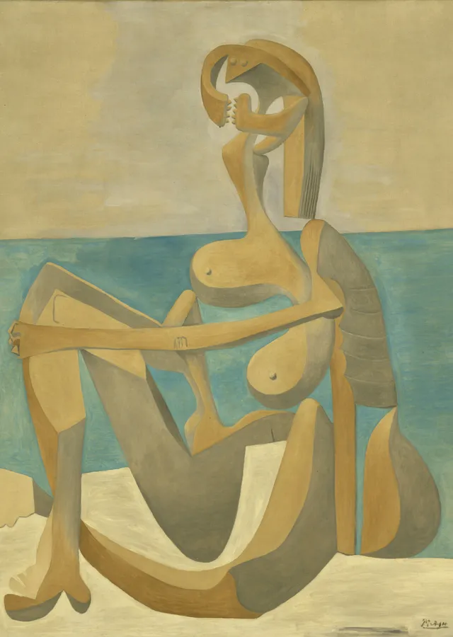 Picasso'nun Oturan Kadını metal tablo