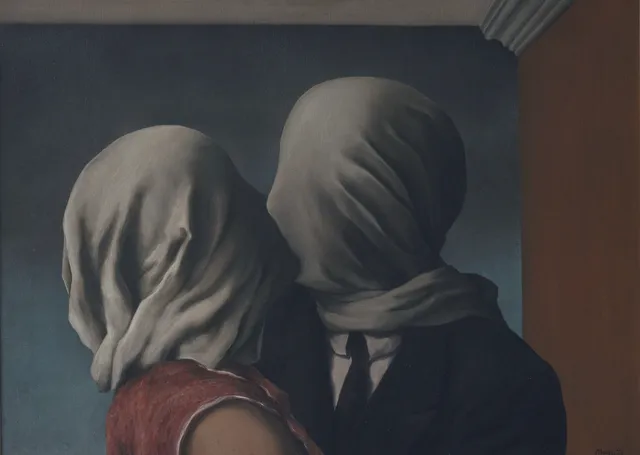 René Magritte: Aşıklar metal tablo