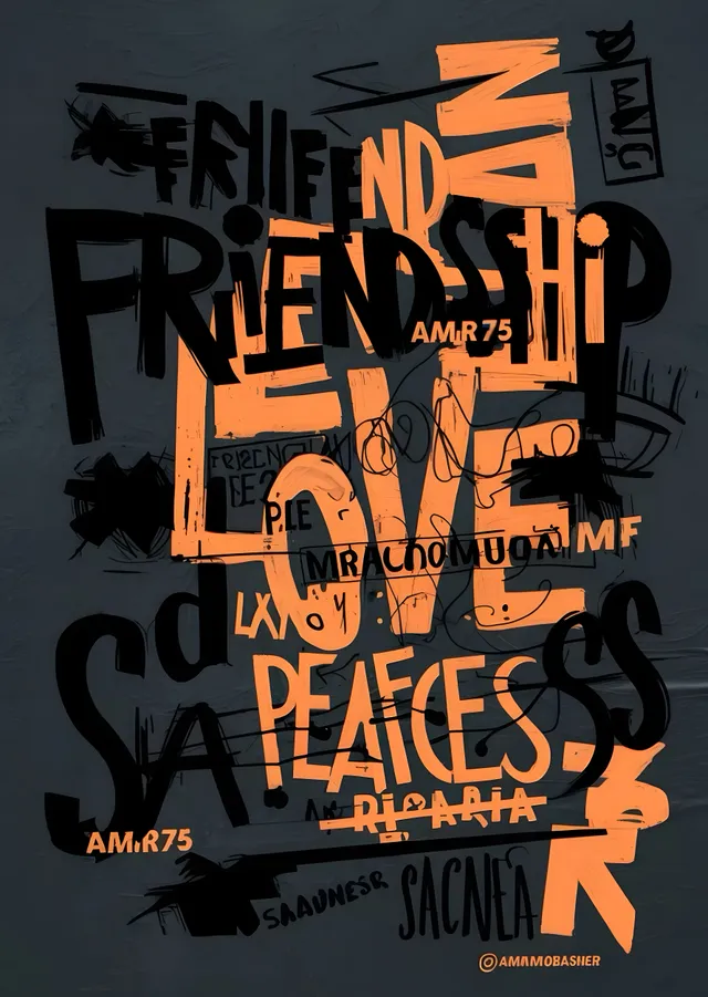 Friendship Love Peace metal tablo