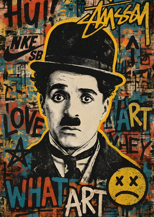 Charlie Chaplin: Sokakların Şairi metal tablo