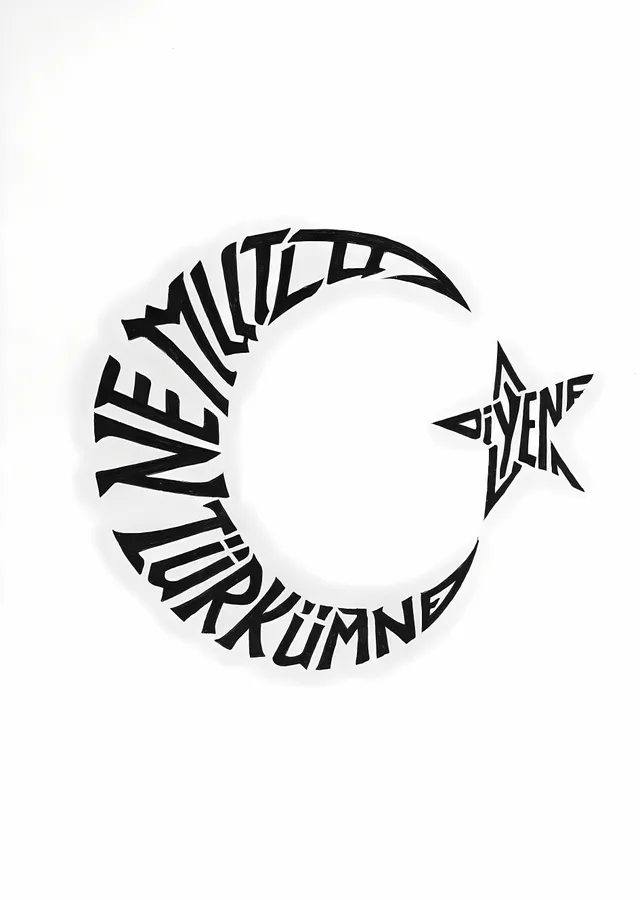 Ay Yıldız: Minimal metal tablo