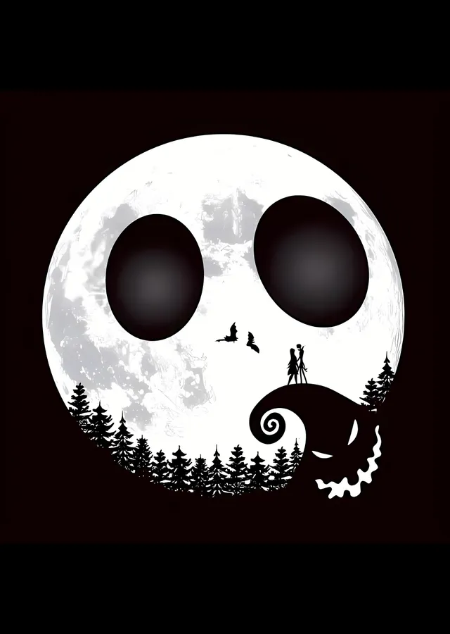 The Nightmare Before Christmas: Jack'in Ay Yüzü metal tablo