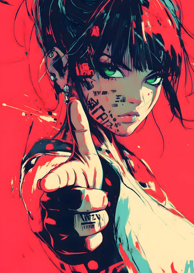 Neon Asi: Kanji Portre metal tablo