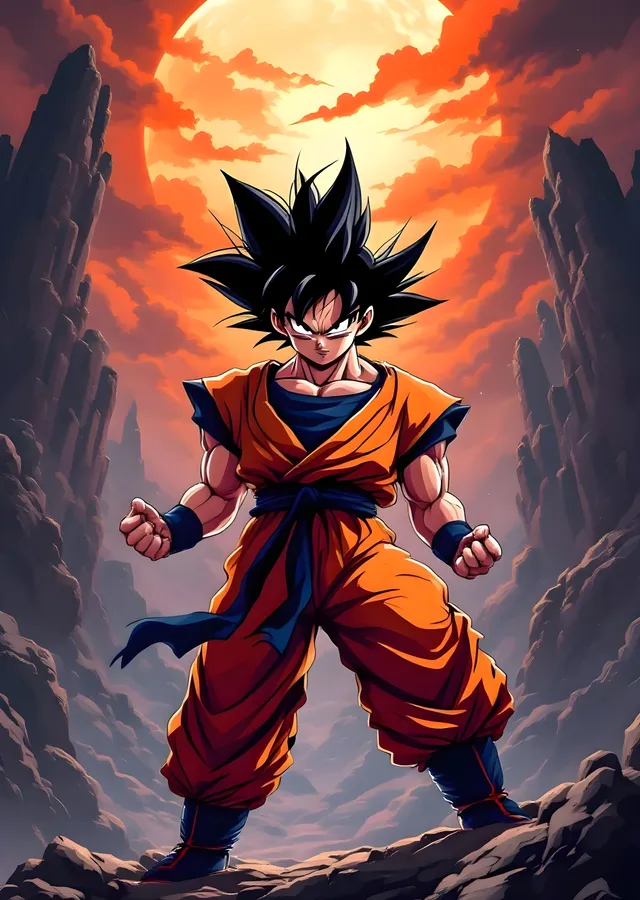 Son Goku: Ateşli Güneş Altında metal tablo