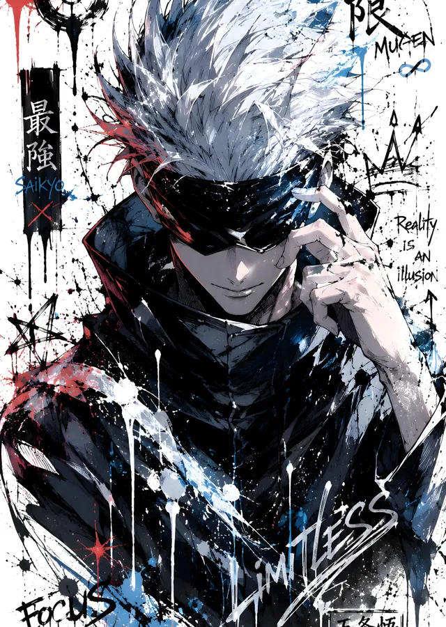 Gojo Satoru: Limitless Gücü metal tablo