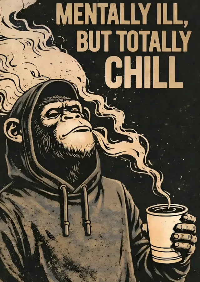 Mentally Ill, But Totally Chill metal tablo