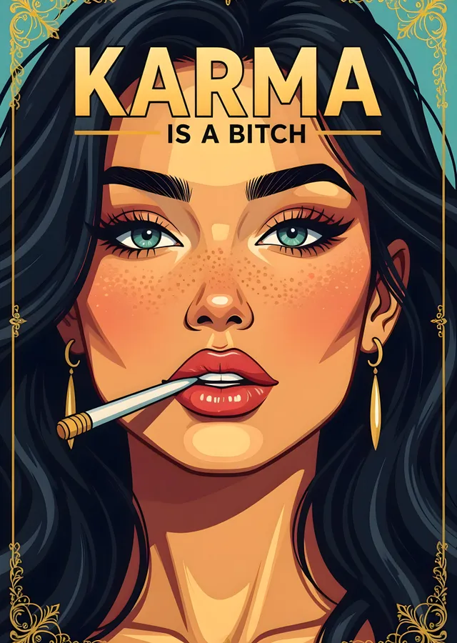 Karma Is a Bitch metal tablo