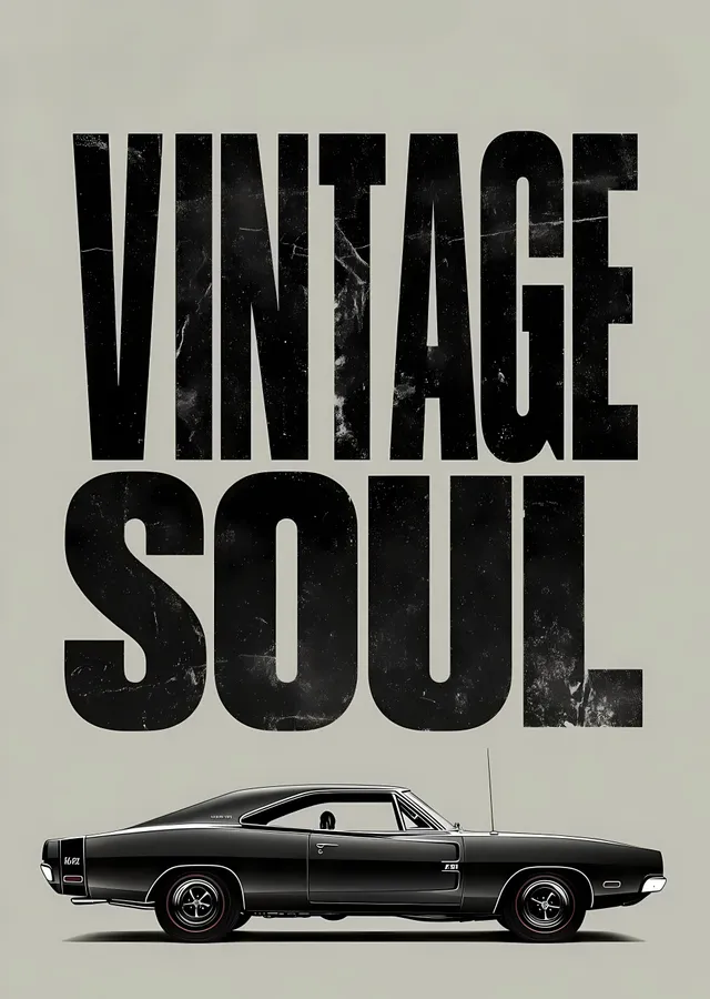 Vintage Soul: 1969 Dodge Charger metal tablo