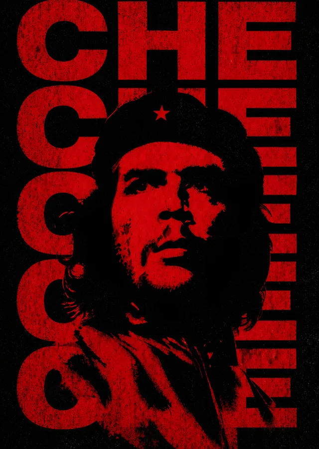 Che Guevara: Kırmızı-Siyah metal tablo