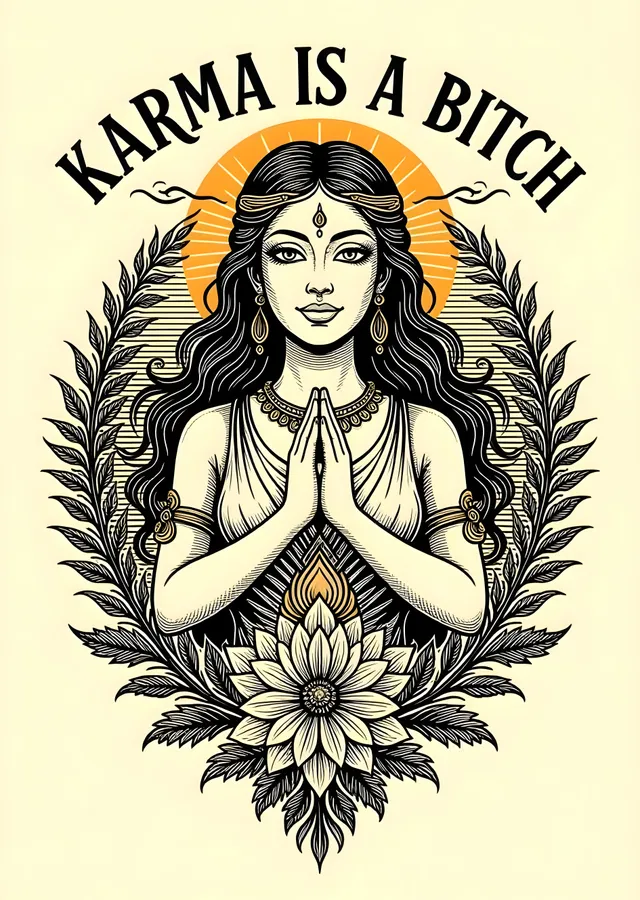 Karma ve Lotuslu Kız metal tablo