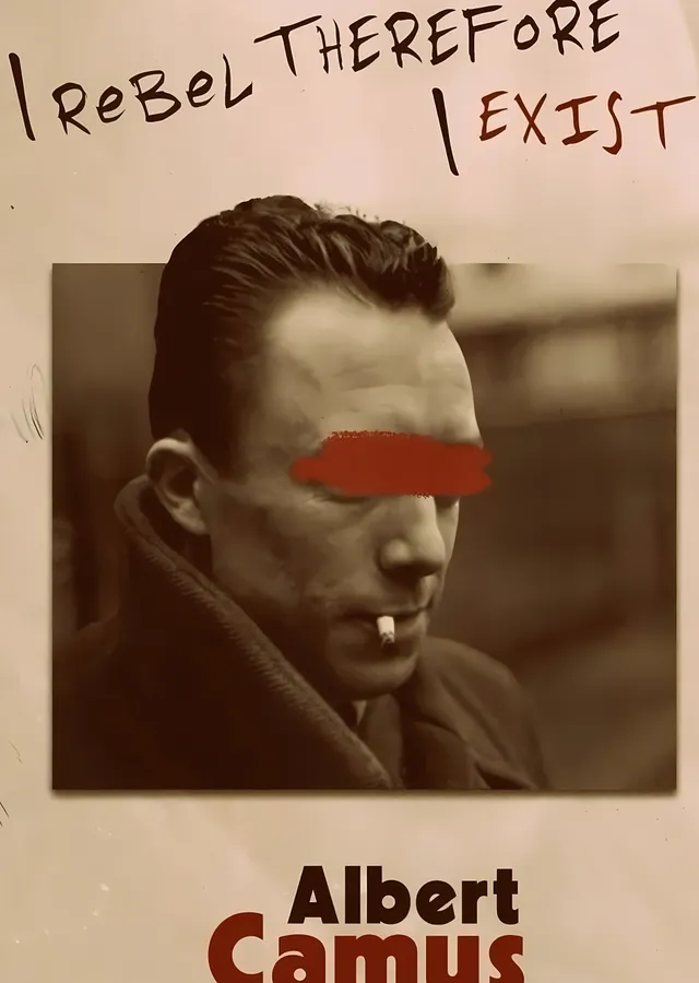 Albert Camus: I Rebel, Therefore I Exist metal tablo
